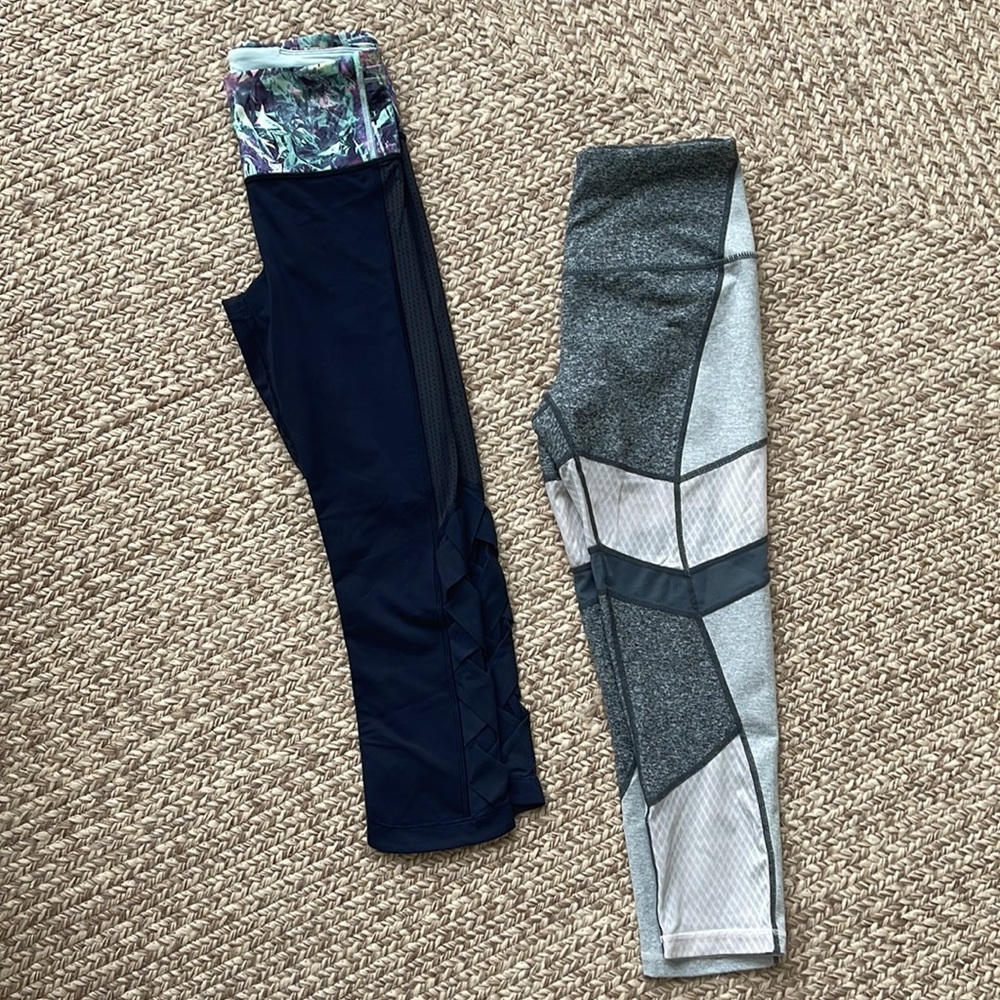 Lot 2: Lululemon crop legging, Sz 4 and Zella crop legging Sz S.